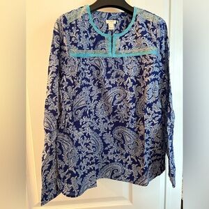 J Crew embroidered paisley top style E6540